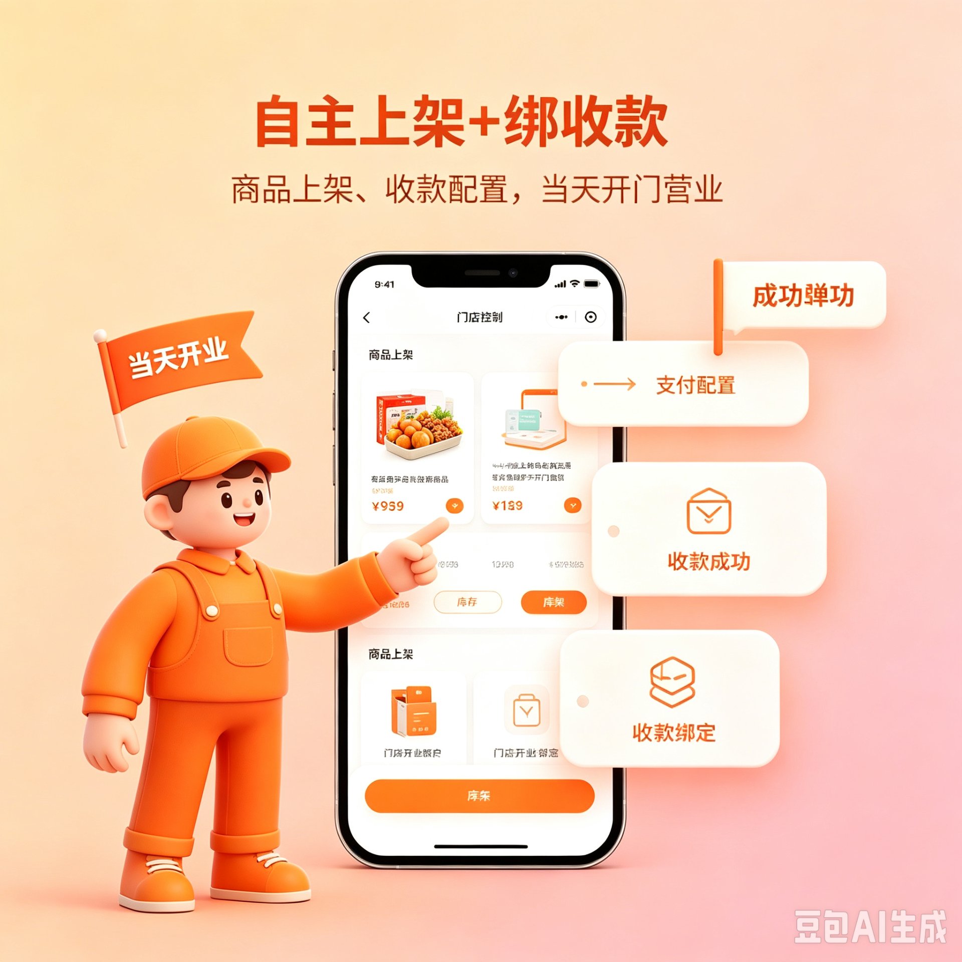 ③ 上架 + 绑收款